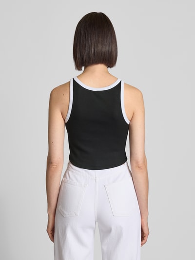 Gestuz Korte top met labelstitching, model 'drew' Zwart - 5