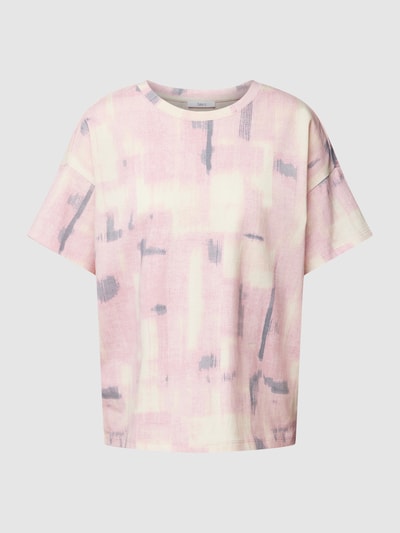 Jake*s Casual T-Shirt mit Allover-Muster Rosa 2