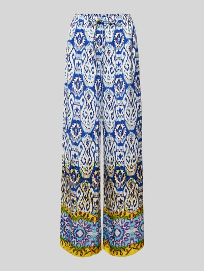 Emily Van den Bergh Loose fit stoffen broek met all-over print Blauw - 2