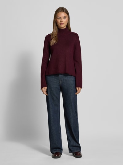 Tom Tailor Sweter z dzianiny o luźnym kroju z mieszanki wiskozy  Czerwony melanż 1