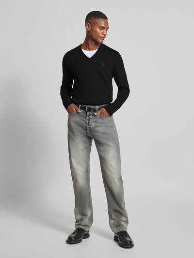 Tommy Hilfiger Regular Fit Pullover aus Baumwoll-Kaschmir-Mix Black 1