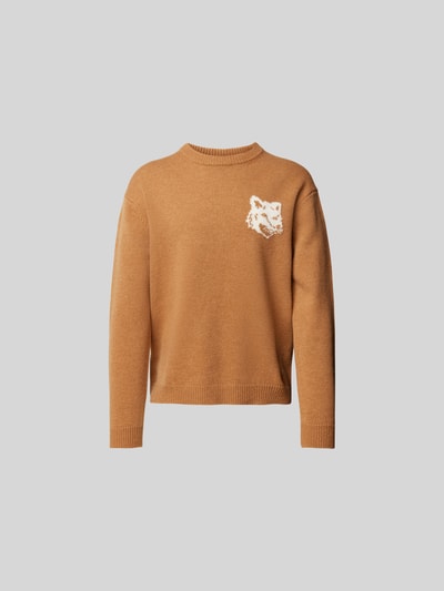 MAISON KITSUNE Pullover mit Label-Print Camel 2