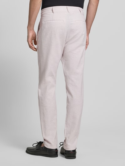 Tom Tailor Denim Straight Leg Hose aus Leinen-Baumwoll-Mix Hellgrau Melange 5
