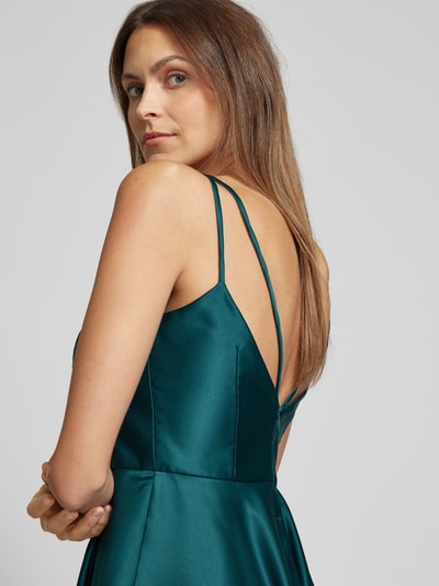 Jake*s Cocktail Cocktailkleid mit V-Ausschnitt Dunkelgruen Melange 3