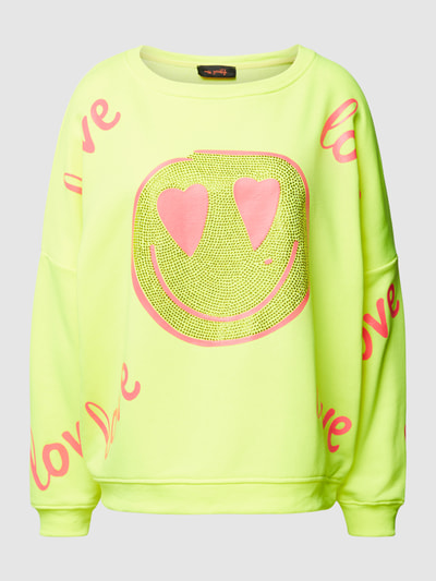 miss goodlife Sweatshirt met motiefprint Neongeel gemêleerd - 2