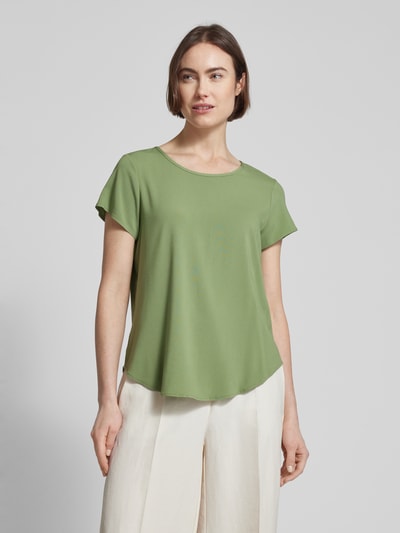 Vero Moda T-shirt met afgeronde zoom, model 'BELLA' Olijfgroen - 4