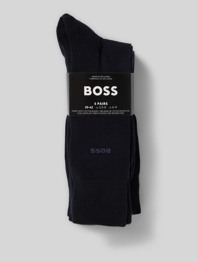 BOSS Sokken van katoenmix in een set van 5 paar Donkerblauw - 3