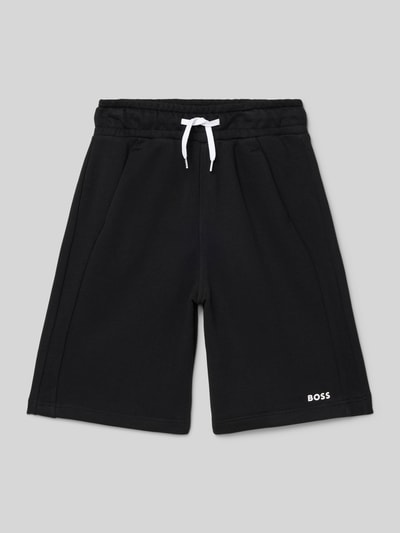 BOSS Regular Fit Sweatshorts mit Label-Print Black 1