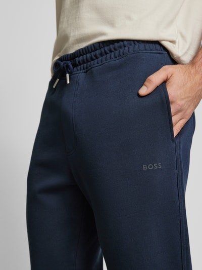 BOSS Orange Regular Fit Sweatpants mit Tunnelzug Modell 'SeChup' Dunkelblau 3