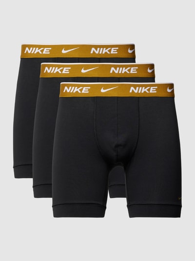Nike Obcisłe bokserki z elastycznym pasem i detalem z logo w zestawie 3 szt. Czarny 1