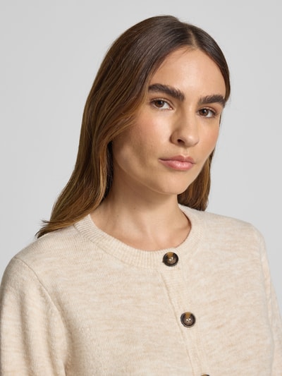 Soyaconcept Strickjacke mit Rundhalsausschnitt Modell 'ORLEAN' Ecru Melange 3