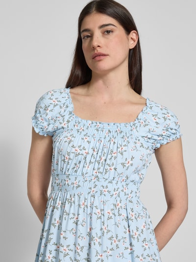 Apricot Mini-jurk van viscose met pofmouwen Lichtblauw - 3