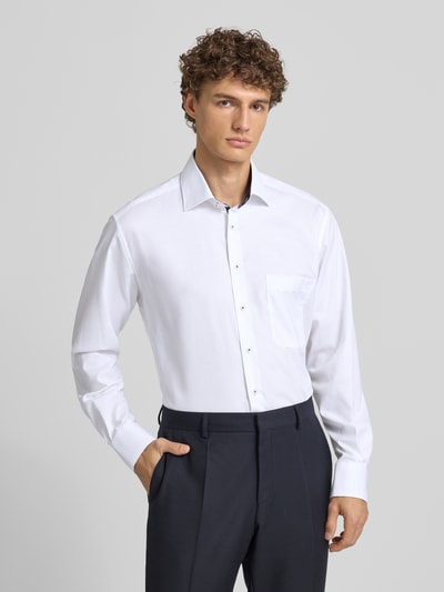 ETERNA Comfort fit zakelijk overhemd van katoen met kentkraag Wit - 4