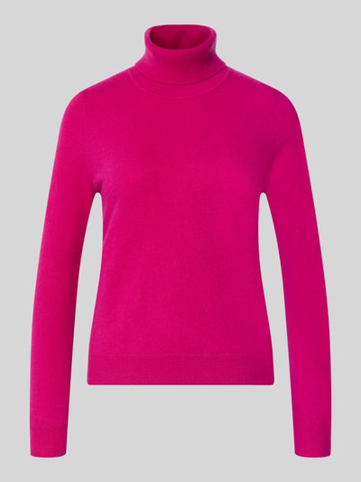 Productfoto, felroze Regular Fit Rollkragenpullover aus reinem Kaschmir van Christian Berg Woman met geribde kraag en boorden, kasjmier, regular fit, langärmlig, ruglengte maat S 57 cm, mouwlengte maat S 63 cm