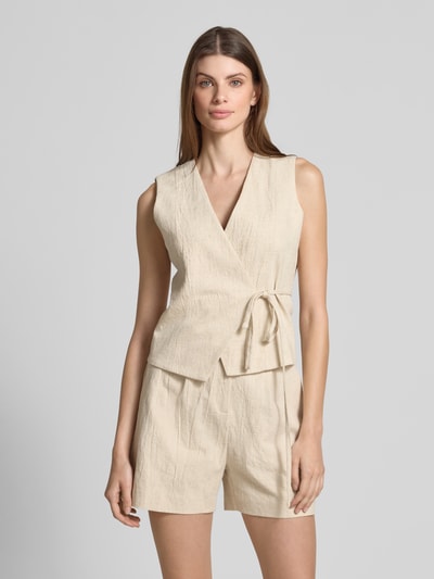 Neo Noir Slim Fit Weste mit Leinen-Anteil Modell 'Samara' Beige 4