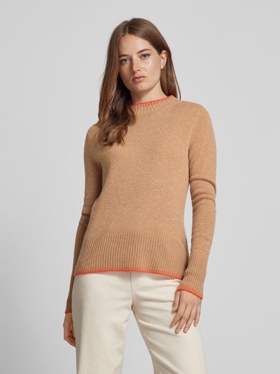 Christian Berg Woman Wollpullover mit Stehkragen Camel 4