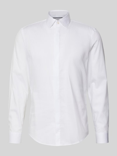 Jake*s Slim Fit Business Hemd aus Baumwolle mit Kentkragen Weiss 2