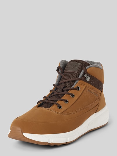 Tommy Hilfiger Leren sneakers met labelpatch, model 'WARM NUBUCK' Cognac - 1