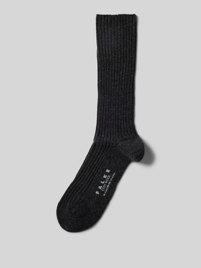 Falke Socken mit Label-Stiching Modell 'COSY' Dunkelgrau 1