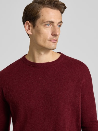 American Vintage Slim Fit Strickpullover aus Cashmere Blend Modell 'RAXOW' Bordeaux 3