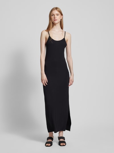 Only Długa sukienka z mieszanki wiskozy model ‘Amelia’ Czarny 4