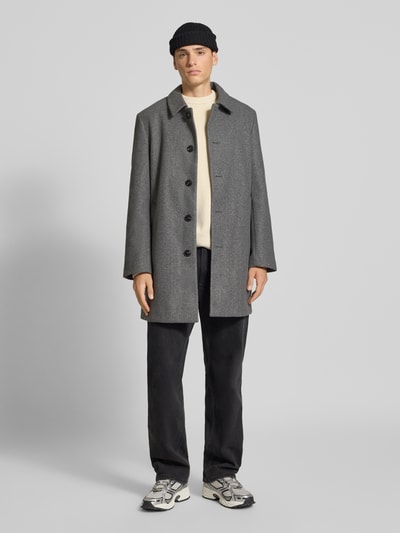 REVIEW Lange jas met steekzakken Middengrijs gemêleerd - 1