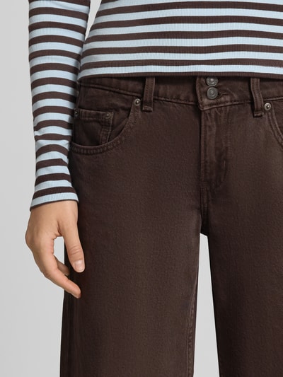 Levi's® Jeansy o kroju straight fit z czystej bawełny model 'SUPERLOW' Średniobrązowy 3