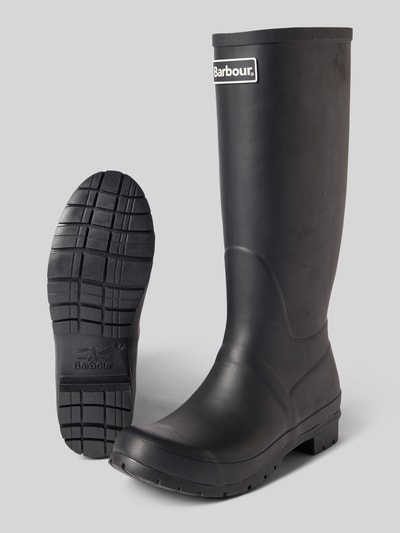 Barbour Laars met label in reliëf model 'Abbey Tall Welly' Zwart - 4