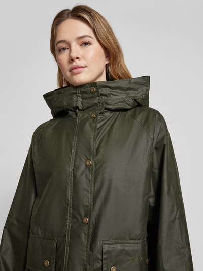 Barbour Jacke mit Label-Stitching Modell 'HOLLYS' Oliv 3