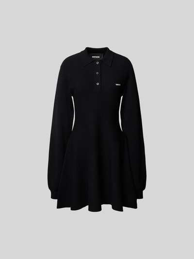 ROTATE Strickkleid mit Label-Detail Black 1