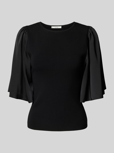 Gestuz T-Shirt mit Ärmeln aus fließendem Stoff Modell 'sama' Black 2