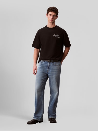 Calvin Klein Jeans Relaxed Fit T-Shirt aus reiner Baumwolle Black 1