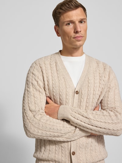 Fynch-Hatton Strickjacke mit Knopfleiste Offwhite 3