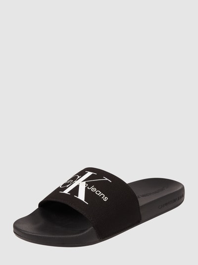 Calvin Klein Jeans Slides mit Label-Print Black 1