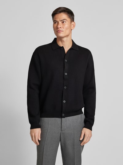 JAKE*S STUDIO MEN Cardigan mit Umlegekragen Black 4