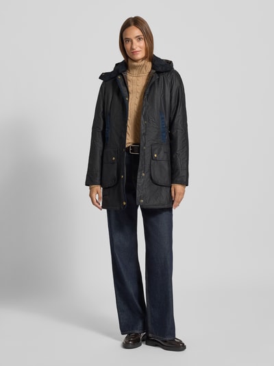 Barbour Regular fit gewaxt jack met klepzakken, model 'BOWER WAX' Marineblauw - 1