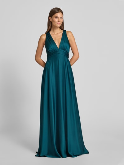 Jake*s Cocktail Abendkleid mit Taillenpasse Dunkelgruen Melange 4