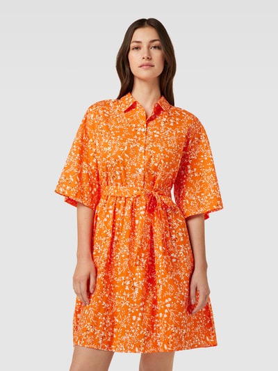 Jake*s Casual Blusenkleid mit Allover-Print Dunkelorange 4