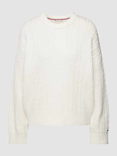 Tommy Hilfiger Strickpullover mit Zopfmuster Ecru 2