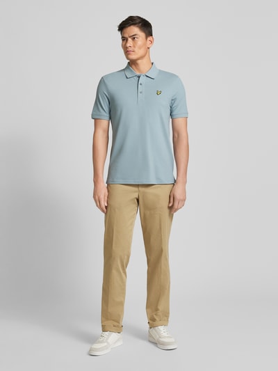 Lyle & Scott Slim fit poloshirt met logopatch Rookblauw - 1