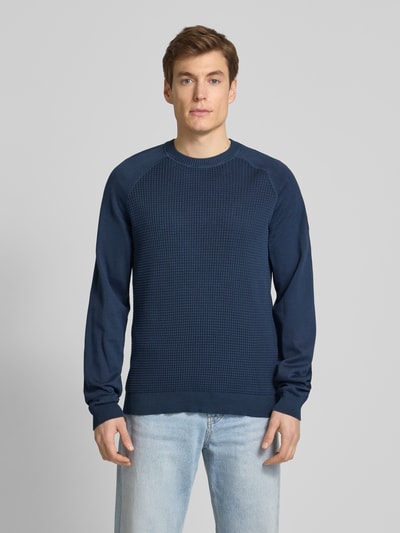 Napapijri Gebreide pullover met raglanmouwen, model 'ZANCA' Marineblauw - 4