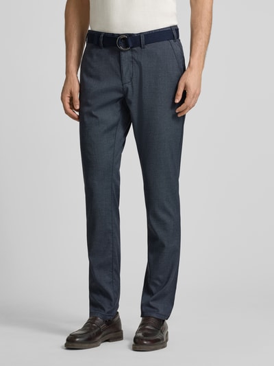 MCNEAL Slim fit pantalon met riem Marineblauw - 4