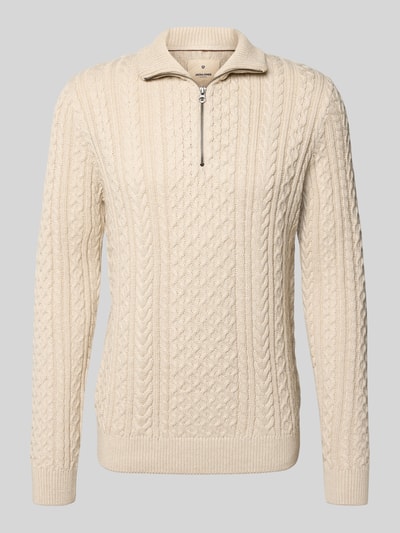 Jack & Jones Premium Gebreide pullover met ribboorden, model 'BLUSEAN' Offwhite gemêleerd - 2