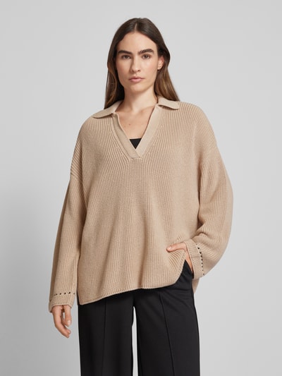 Smith and Soul Strickpullover mit V-Ausschnitt Beige 4