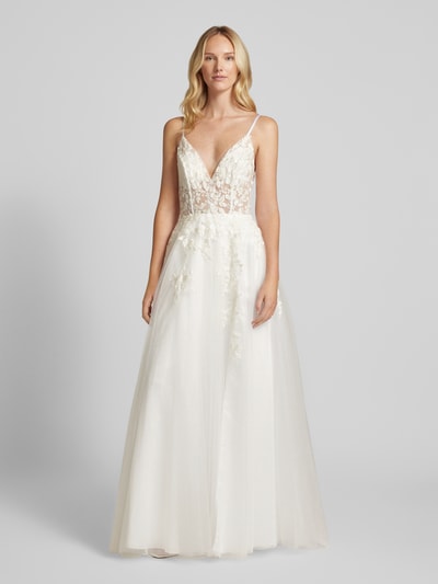 Luxuar Brautkleid mit Nahtreißverschluss Offwhite 4