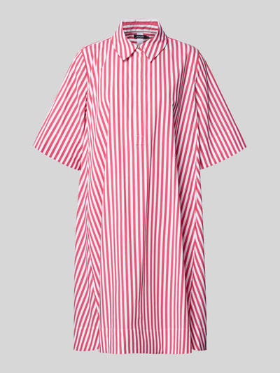 Produktfoto, Knielanges Kleid mit Kentkragen Modell 'Doresa' von JOOP! in rot-weiß gestreiftem Baumwollmix mit stretch, los model