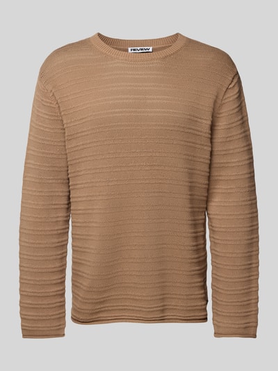 REVIEW Strickpullover mit gerippten Abschlüssen Mud 2