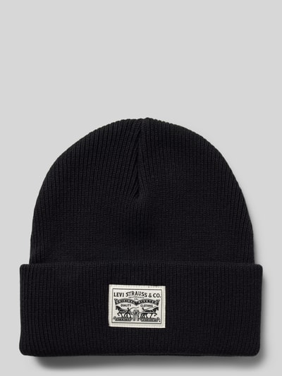 Levi's® Beanie met labelpatch, model 'BACKPATCH' Zwart - 1