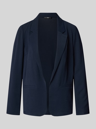 Produktfoto, Regular Fit Blazer mit Reverskragen und Paspeltaschen von Zero w kolorze granatowym, krój regular fit, otwarta forma, kołnierz z połami, kieszenie z wypustkami, długość tyłu w rozmiarze 36: 65 cm, szerokość w rozmiarze 36: 39 cm, długość rękawów w rozmiarze 36: 60 cm