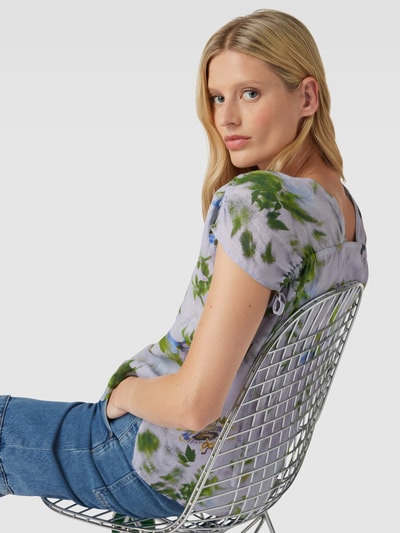 Marc O'Polo Blusenshirt mit Allover-Muster Rauchblau 3